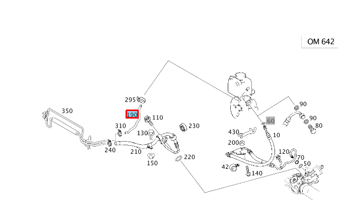 NEW MERCEDES-BENZ S W221 POWER STEERING HOSE A2114605224 ORIGINAL