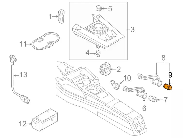 NEW AUDI A3 8P7 CIGARETTE LIGHTER 1J09193079B9
