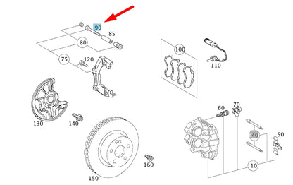 NEW MERCEDES-BENZ E W211 FRONT BRAKE CALIPER GUIDE PIN A0004211671 ORIGINAL