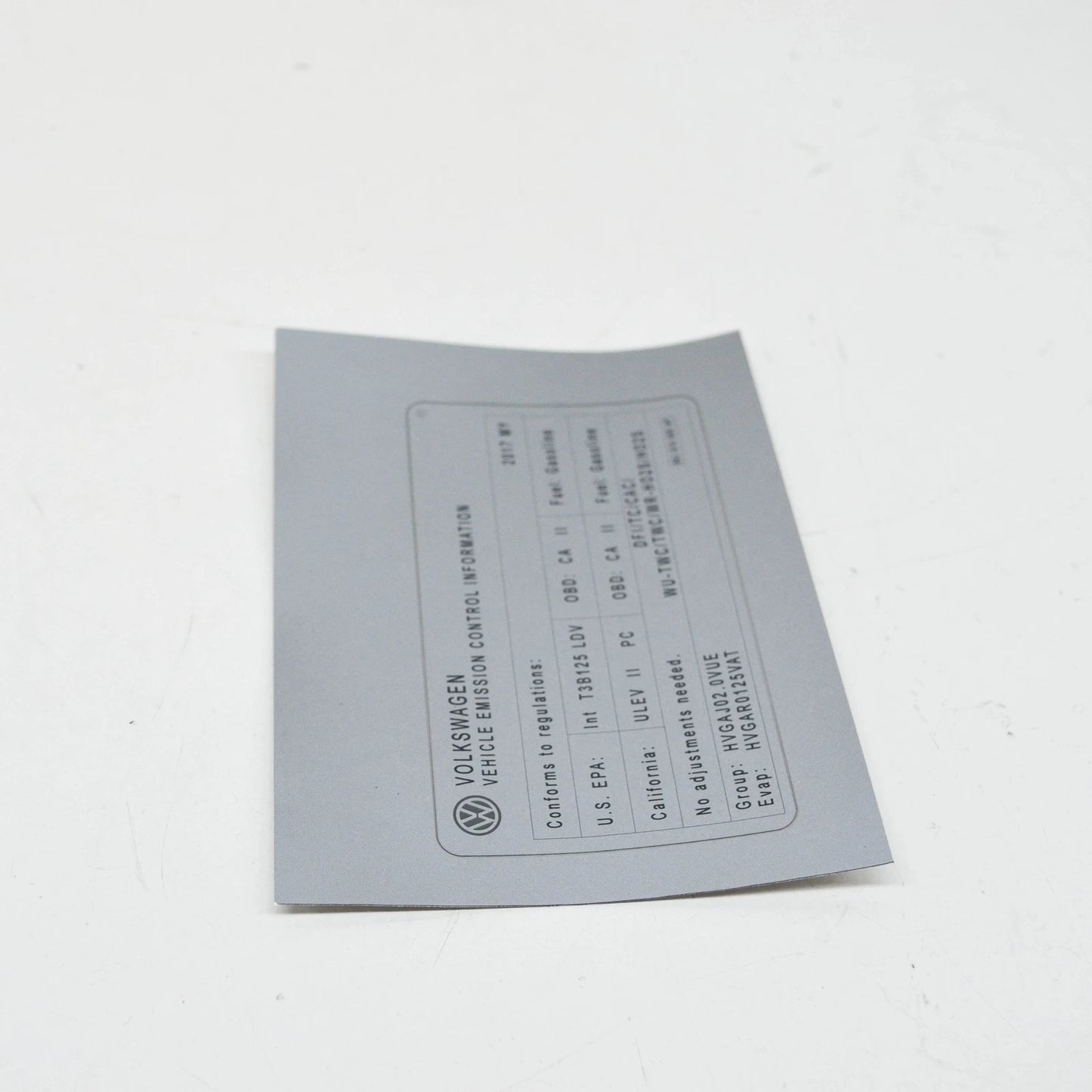 NEW VOLKSWAGEN ENGINE DATA NOTICE LABEL STICKER 06J010005AP ORIGINAL