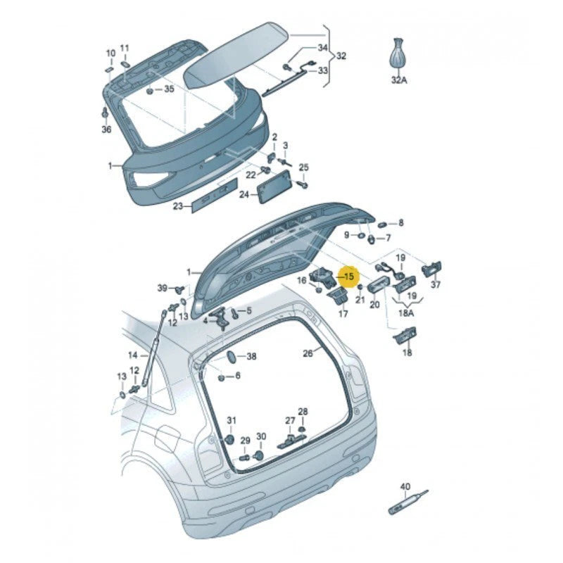 NEW AUDI Q5 8R TAILGATE LOCK 8R0827505A