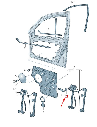 NEW VW TRANSPORTER T6 FRONT WINDOW CRANK LEFT COMPEN. PIECE 7E083734592W