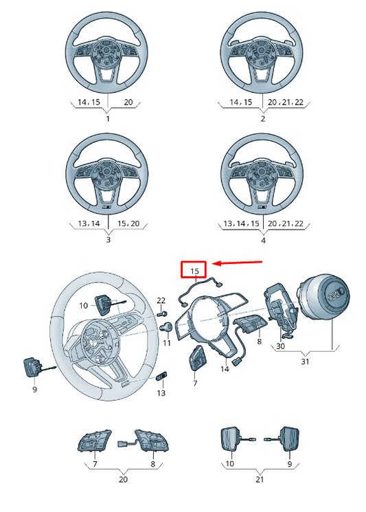 new audi q7 4m steering wheel wiring harness 4m0971589b original