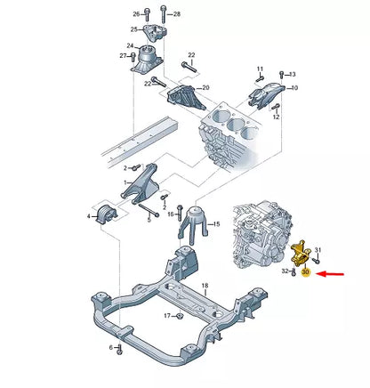 NEW VW TRANSPORTER VI T6 LEFT GEARBOX MOUNTING 7E0399151C