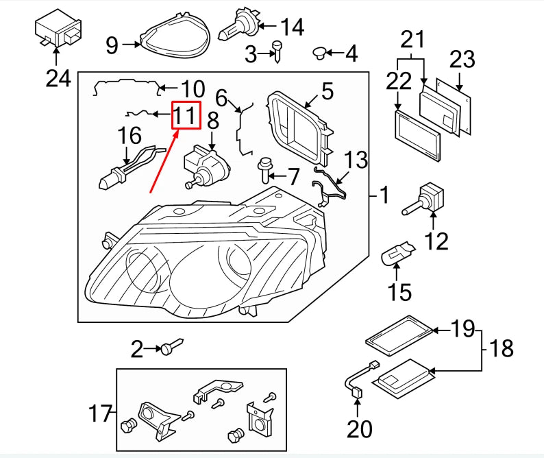 NEW VW PASSAT B6 3C FRONT HEADLAMP HIGH BEAM DUST COVER CLIP 3C0941160 ORIGINAL
