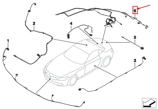 new bmw z4 roadster e89 trunk lid wiring harness 61129225778 original
