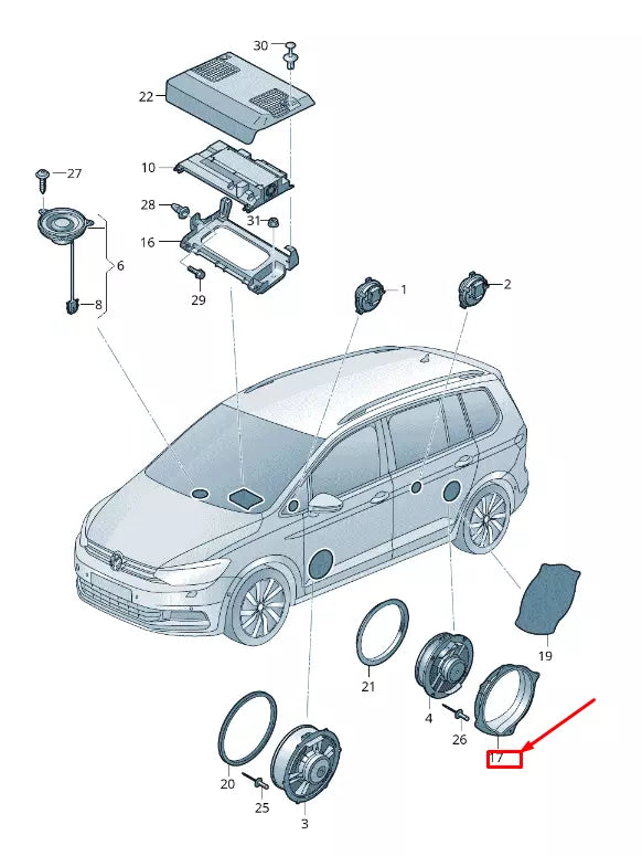 NEW VW TOURAN 5T RIGHT LOUDSPEAKER HOLDER 5TA035434B