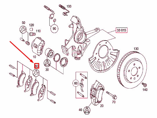 NEW MERCEDES-BENZ ML W163 FRONT WHEEL BRAKE PADS SET A163420102041 ORIGINAL