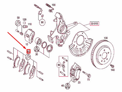 NEW MERCEDES-BENZ ML W163 FRONT WHEEL BRAKE PADS SET A163420102041 ORIGINAL