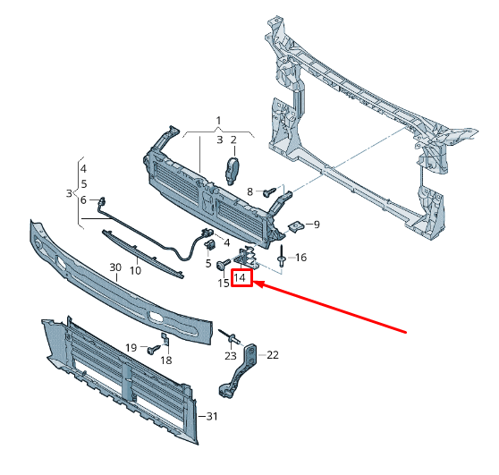 new audi a4 avant b9 front left bumper support bracket 8w0807333b original