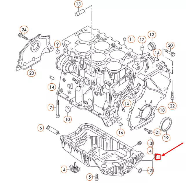 NEW VW PASSAT B6 ENGINE OIL SUMP WITH OIL LEVEL SENSOR 03H103601J ORIGINAL