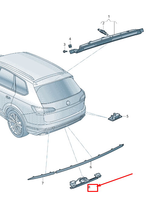 NEW VW TOUAREG CR REAR FOG LIGHT 760945701 ORIGINAL