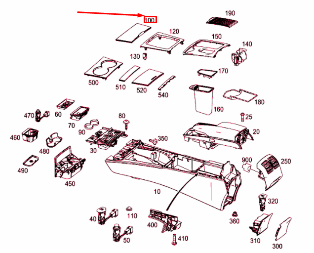 NEW MERCEDES-BENZ E COUPE C207 CONSOLE ASHTRAY CLOSING COVER A2074700838