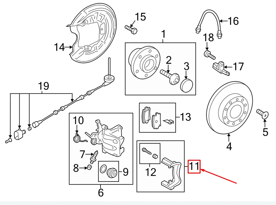 NEW VW GOLF VII 5G MK7 REAR RIGHT BRAKE CALIPER 5QM615426B ORIGINAL