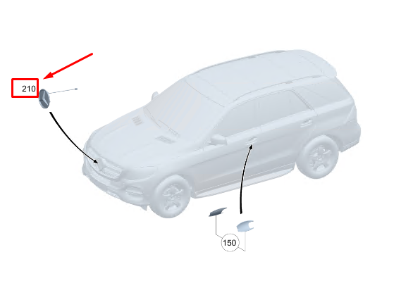 new mercedes-benz eqc front badge emblem a2938170700 original