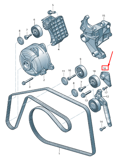NEW AUDI A8 4H ENGINE DRIVE BELT IDLER PULLEY BRACKET 059145174C ORIGINAL