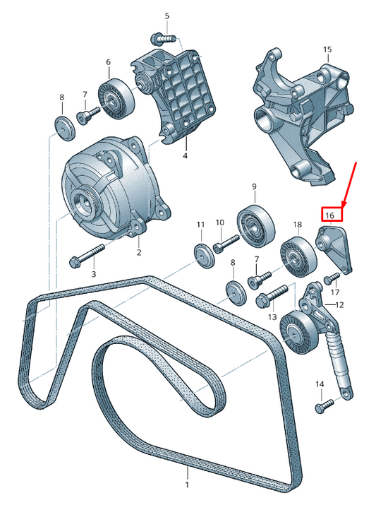 NEW AUDI A8 4H ENGINE DRIVE BELT IDLER PULLEY BRACKET 059145174C ORIGINAL