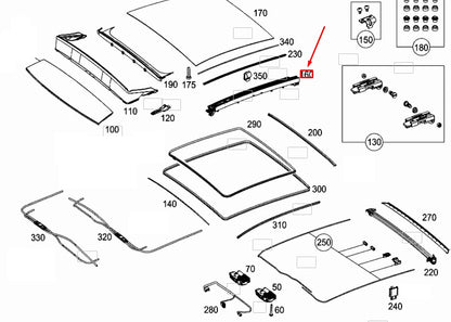 NEW MERCEDES-BENZ A W176 LEFT SLIDING ROOF MECHANICS A1767801700 ORIGINAL