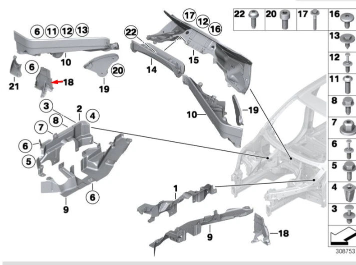 NEW BMW X5 E70 X6 E71 ENGINE N/S LEFT LOWER ENGINE PARTITION 7171791