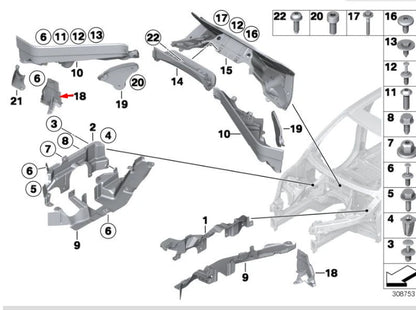 NEW BMW X5 E70 X6 E71 ENGINE N/S LEFT LOWER ENGINE PARTITION 7171791