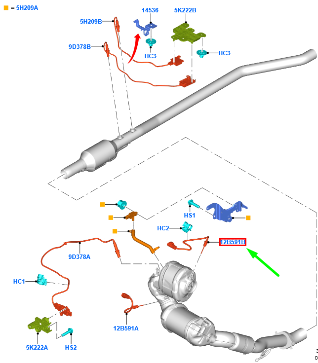 new ford mondeo mk5 exhaust gas temperature sensor 2342942 original