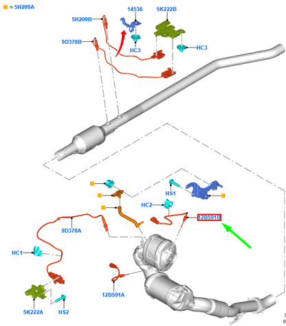 new ford mondeo mk5 exhaust gas temperature sensor 2342942 original