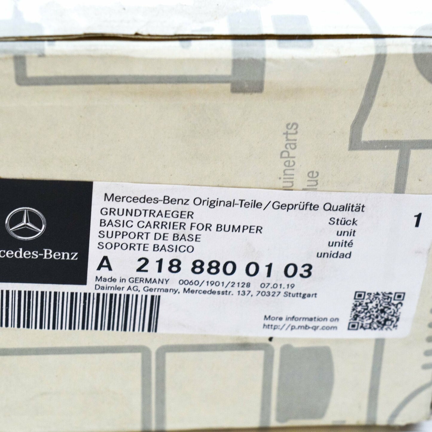 NEW MERCEDES-BENZ CLS C218 REAR LEFT BUMPER BRACKET A2188800103 ORIGINAL