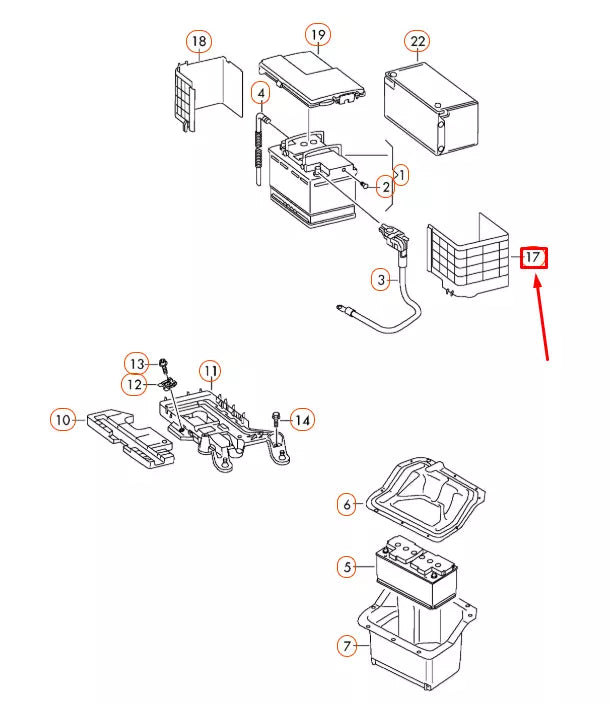 NEW AUDI A3 8P BATTERY TRIM 3C0915335 ORIGINAL