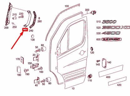 NEW MB SPRINTER W906 INTERIOR PILLAR GRIP HANDLE A90681501367J69 ORIGINAL