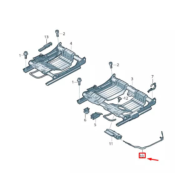 NEW VW TOUAREG 7P MK2 REAR SEAT FRAME RIGHT BOWDEN CABLE 7P6885344B