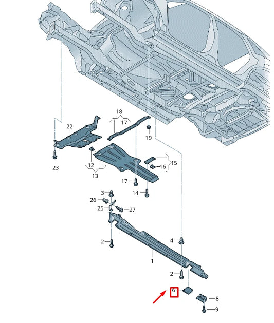 NEW VW TOUAREG 7P MK2 REAR RIGHT UNDERBODY TRIM COVER 7P6825182