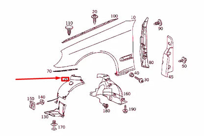 NEW MERCEDES-BENZ C W203 FRONT RIGHT WHEELHOUSE COVER A2038841422 ORIGINAL