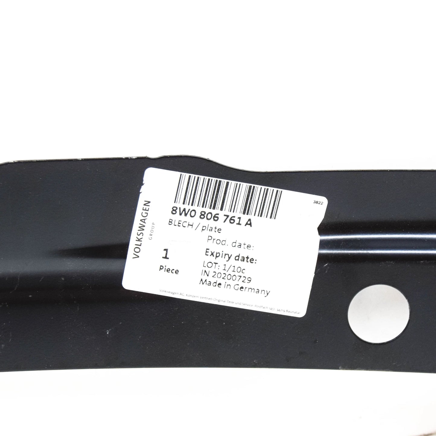 NEW AUDI A4 B9 FRONT LEFT FENDER CONNECTING RAIL 8W0806761A ORIGINAL