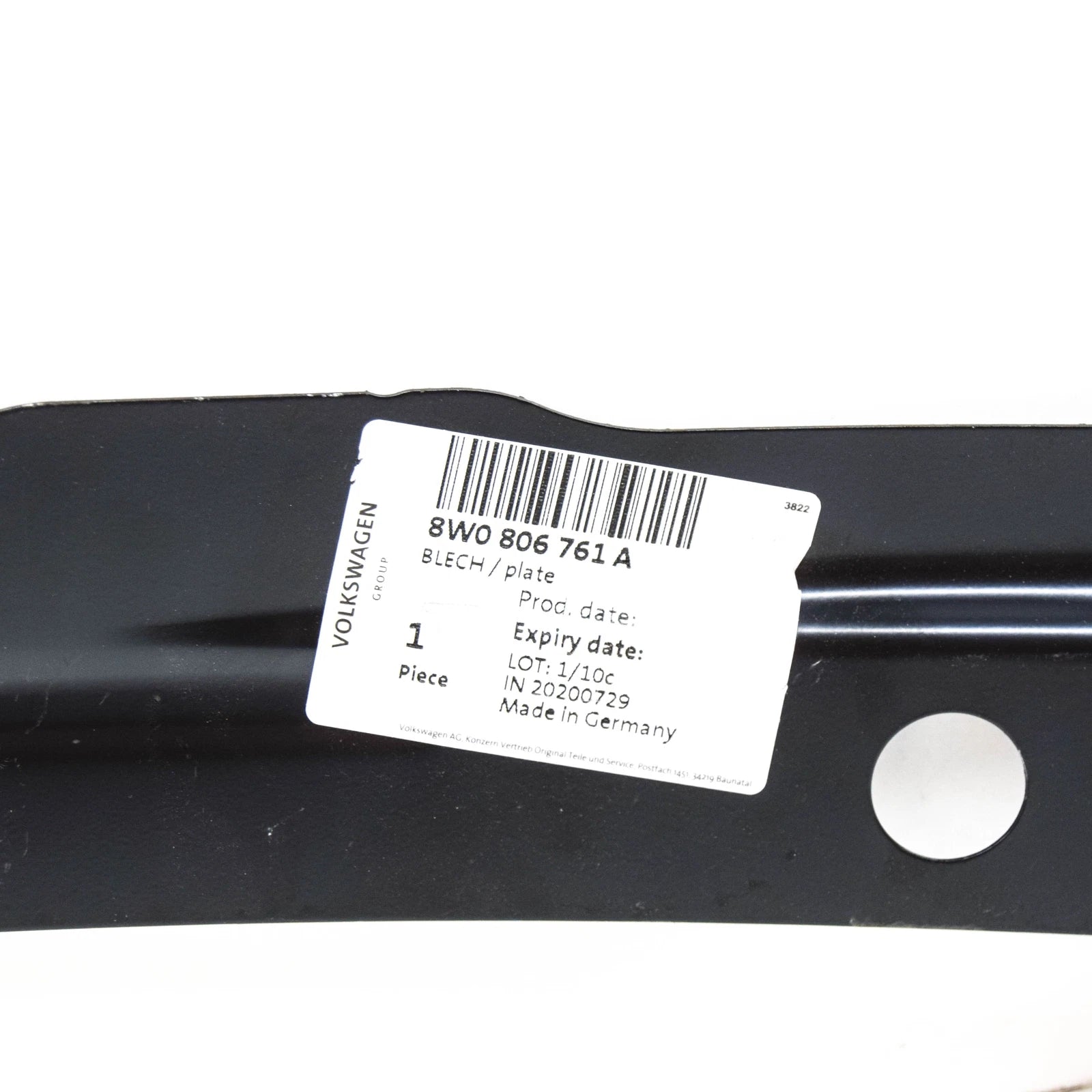 NEW AUDI A4 B9 FRONT LEFT FENDER CONNECTING RAIL 8W0806761A ORIGINAL