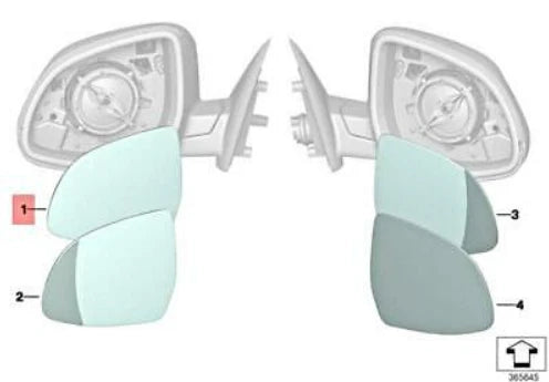 NEW BMW X3 F25 FRONT LEFT DOOR MIRROR HEATED PLANE GLASS LHD 51167291239