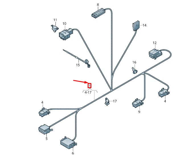 NEW VW TOUAREG MK2 FRONT SEAT BACKREST FRAME WIRING HARNESS 7P6971384C