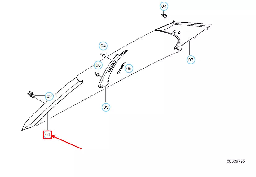 NEW BMW 3 COMPACT E36 LEFT A-PILLAR APRON COVERING 51438189191 8189191 ORIGINAL