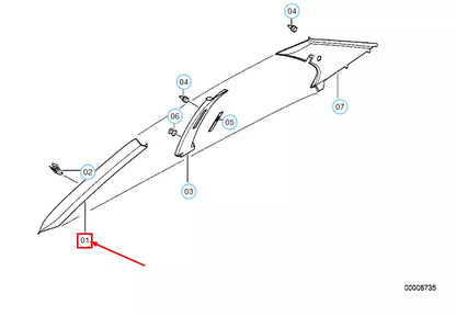 NEW BMW 3 COMPACT E36 LEFT A-PILLAR APRON COVERING 51438189191 8189191 ORIGINAL