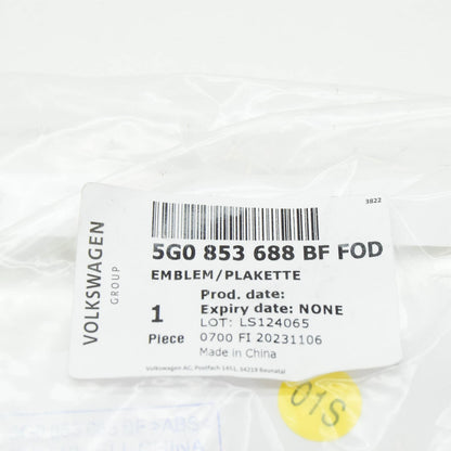 NEW VOLKSWAGEN GOLF 5G MK7 LEFT WING MANUFACTURER BADGE 5G0853688BFFOD ORIGINAL