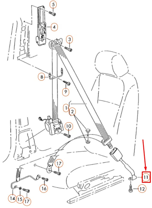 NEW VOLKSWAGEN GOLF 1K MK5 FRONT LEFT SEAT BUCKLE 1K4857755EQVZ