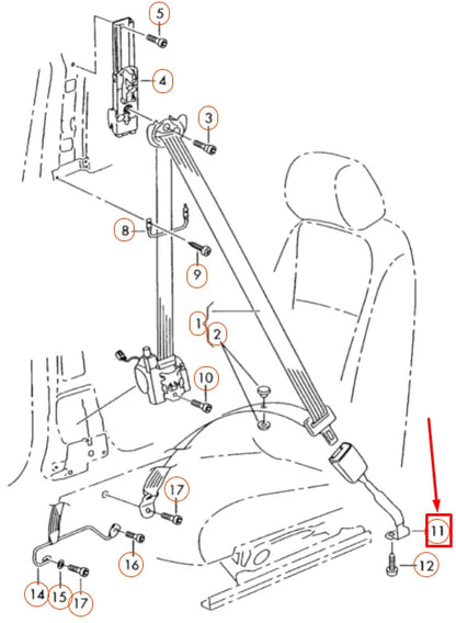 NEW VOLKSWAGEN GOLF 1K MK5 FRONT LEFT SEAT BUCKLE 1K4857755EQVZ