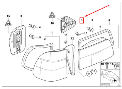 NEW BMW 5 E39 REAR LEFT BULB SOCKET 8371325 63218371325 ORIGINAL