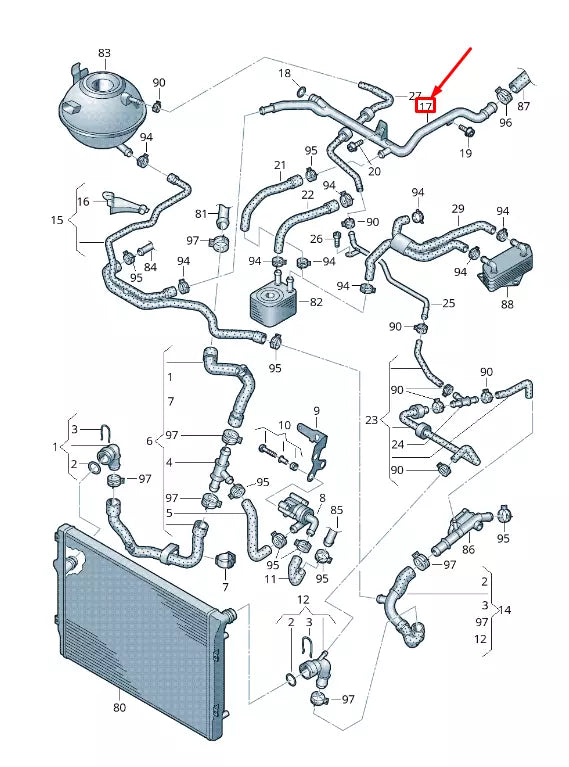 NEW VW GOLF VI 5K MK6 ENGINE COOLANT WATER PIPE 03L121065F ORIGINAL