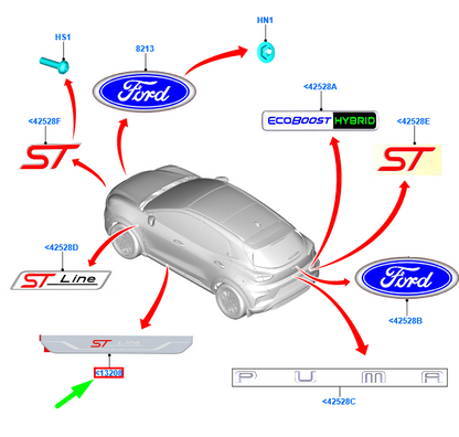 new ford puma mk2 front door scuff plate 2628136 l1tj-132k14-ba original