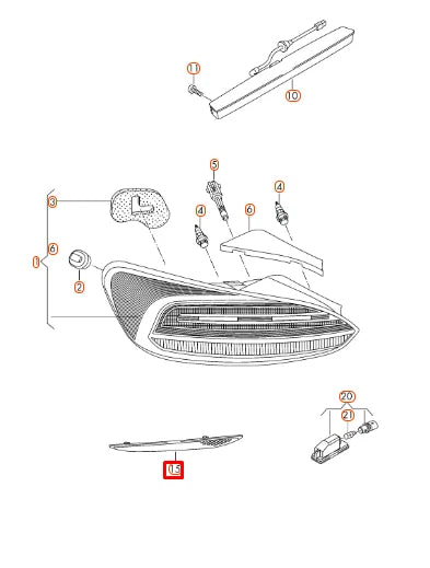 NEW VOLKSWAGEN SCIROCCO MK3 REAR BUMPER LEFT SIDE REFLECTOR 1K8945105C