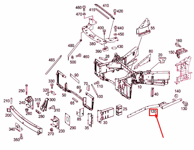 NEW MB AMG GT C190 FRONT RIGHT LONGITUDINAL MEMBER A1906204201 ORIGINAL