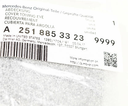 NEW MB R-CLASS W251 REAR BUMPER TOW HOOK EYE COVER A25188533239999 2010