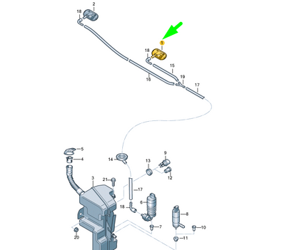 new audi q3 8u windscreen left heated spray nozzle 8u0955987a original