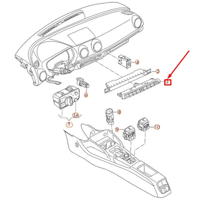 NEW AUDI A3 8V DASHBOARD MULTIPLE SWITCH PANEL 8V0925301BNNV6 ORIGINAL