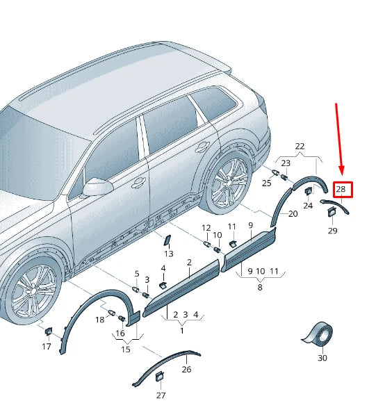 NEW AUDI Q7 4M REAR RIGHT WHEEL COVER 4M0854990 ORIGINAL